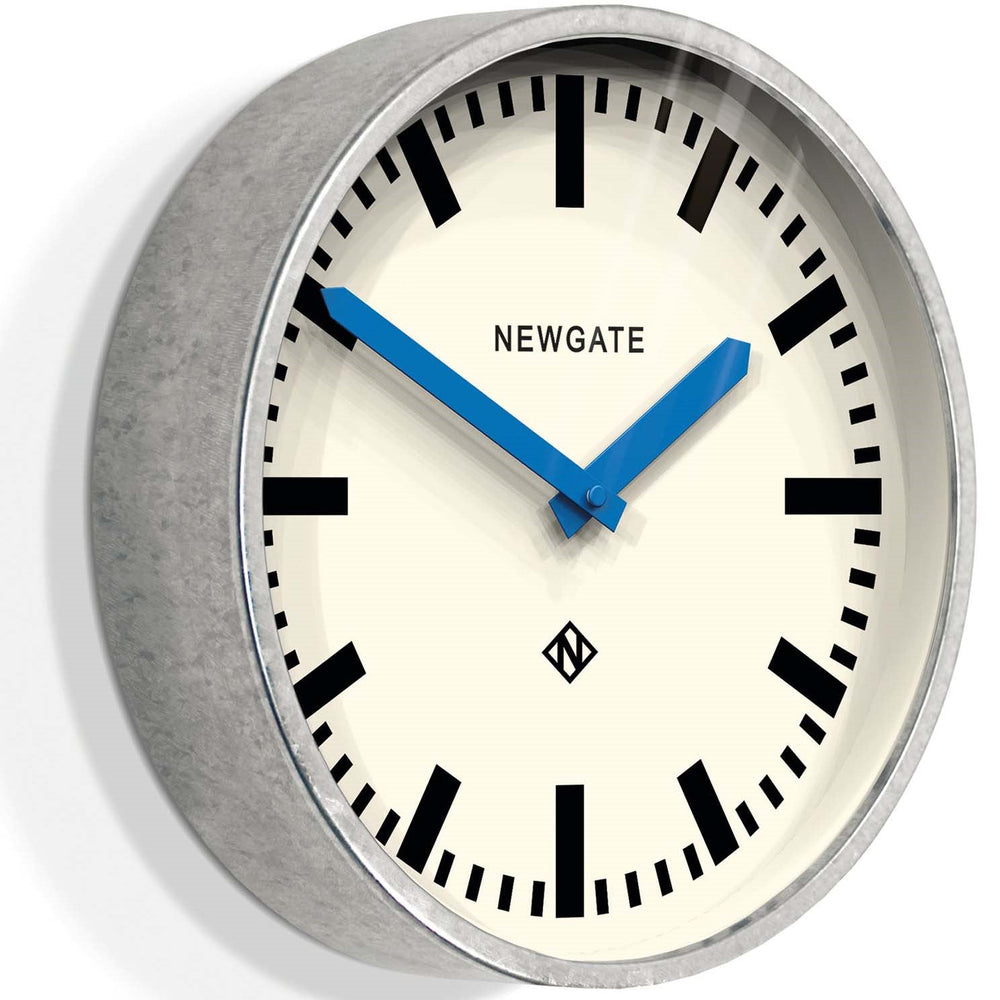 Newgate Luggage Wall Clock Galvanised Blue Hands 30cm NGLUGG667GALBL 2