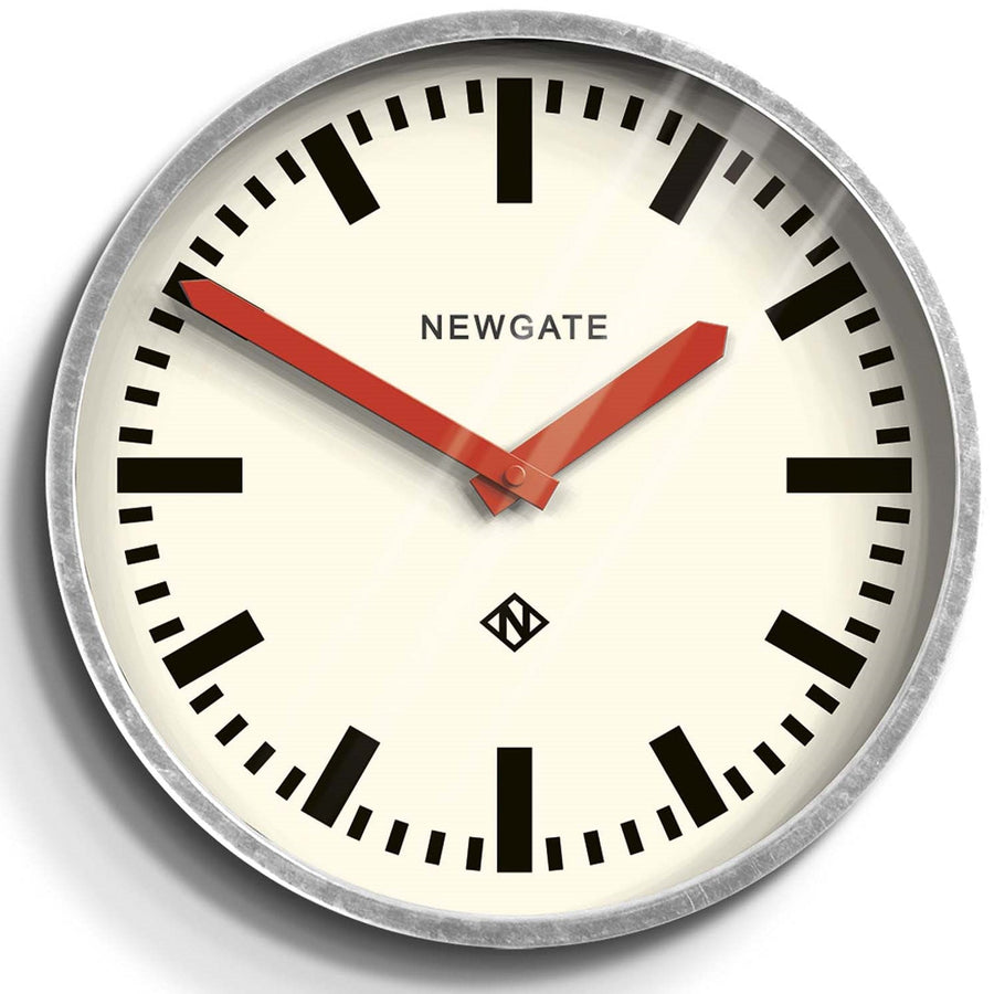 Newgate Luggage Wall Clock Galvanised Red Hands 30cm NGLUGG667GALR 1
