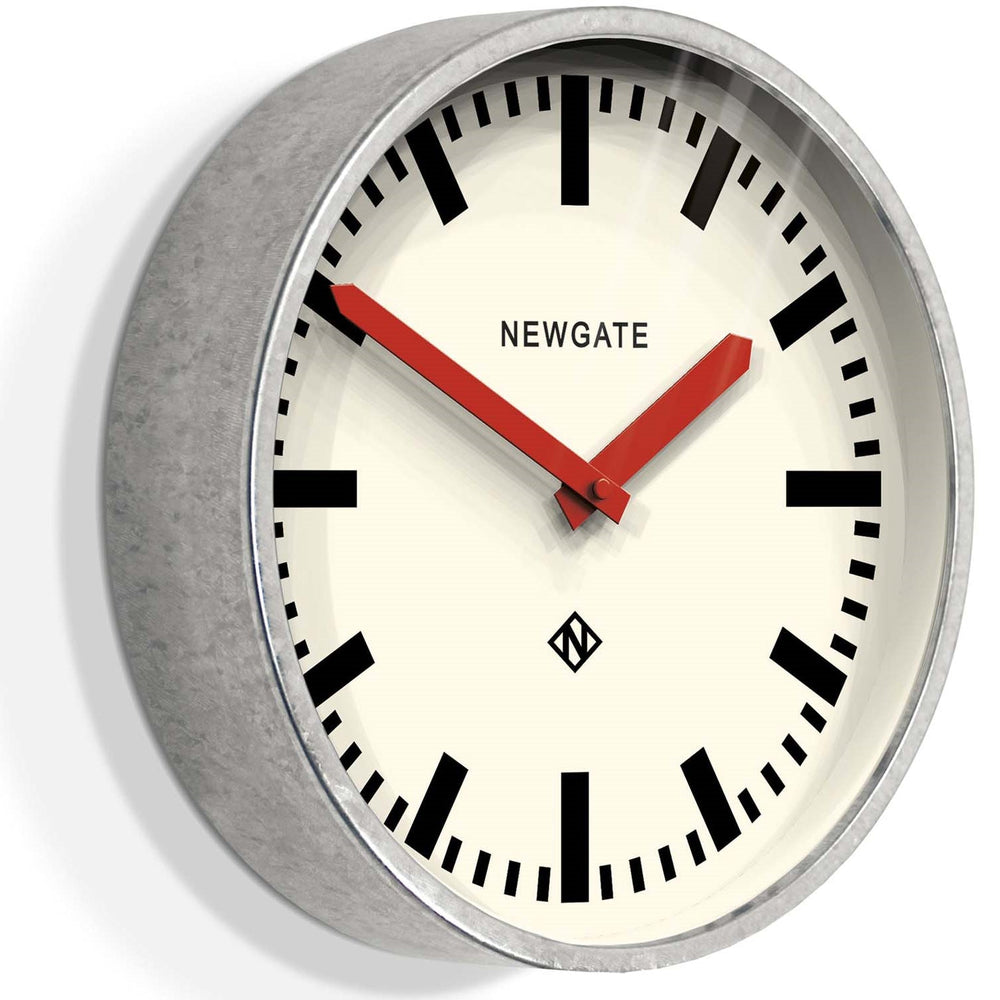 Newgate Luggage Wall Clock Galvanised Red Hands 30cm NGLUGG667GALR 2