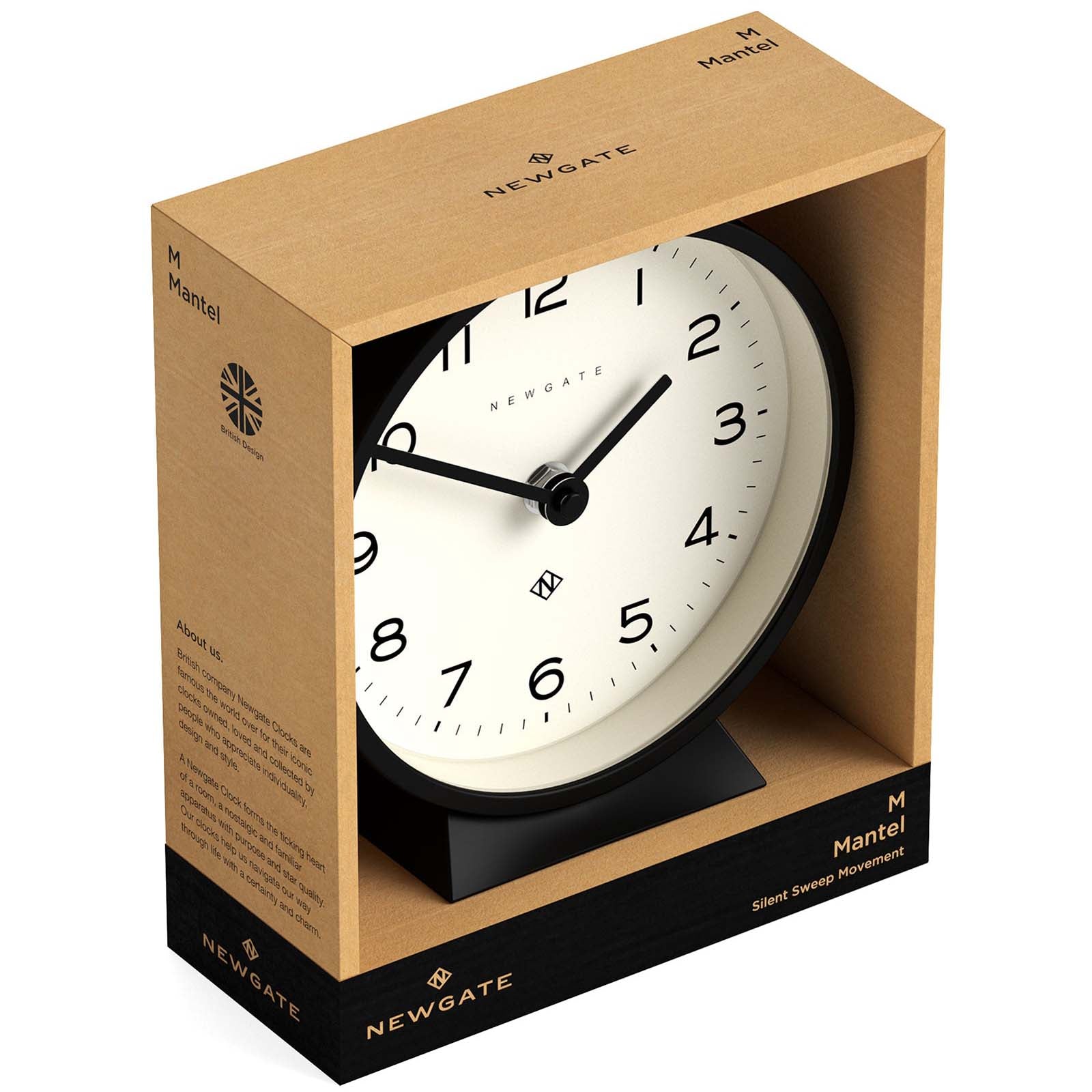 Buy Newgate M Mantel Clock Cave Black 17cm Online – Oh Clocks