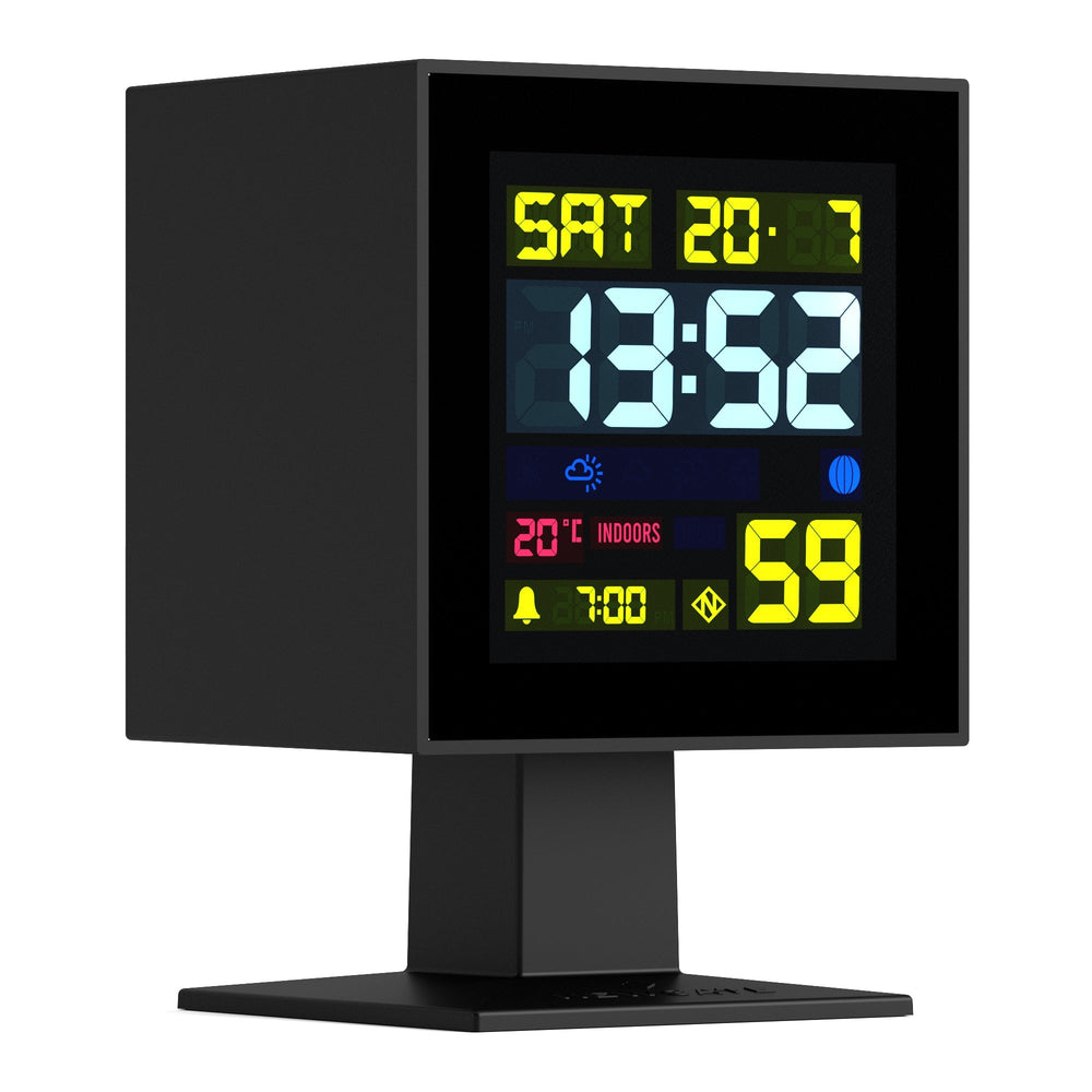 Newgate Monolith Digital LCD Square Alarm Clock Black 14cm NGLCD/MONO1 2