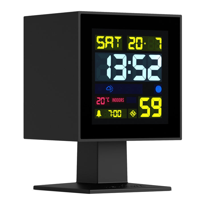 Newgate Monolith Digital LCD Square Alarm Clock Black 14cm NGLCD/MONO1 2