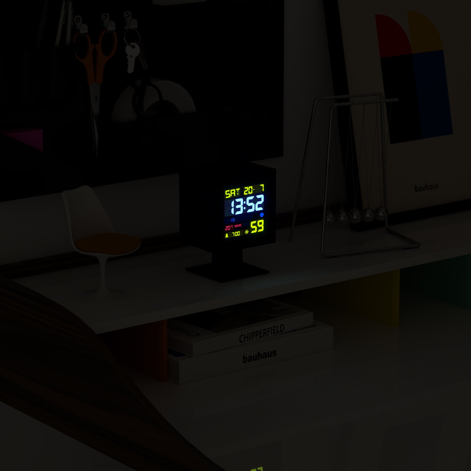 Buy Newgate Monolith Digital LCD Square Alarm Clock Black 14cm