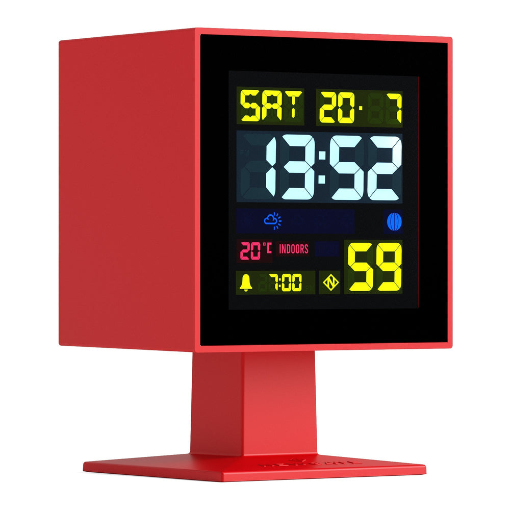 Newgate Monolith Digital LCD Square Alarm Clock Fire Engine Red 14cm NGLCD/MONO3 2
