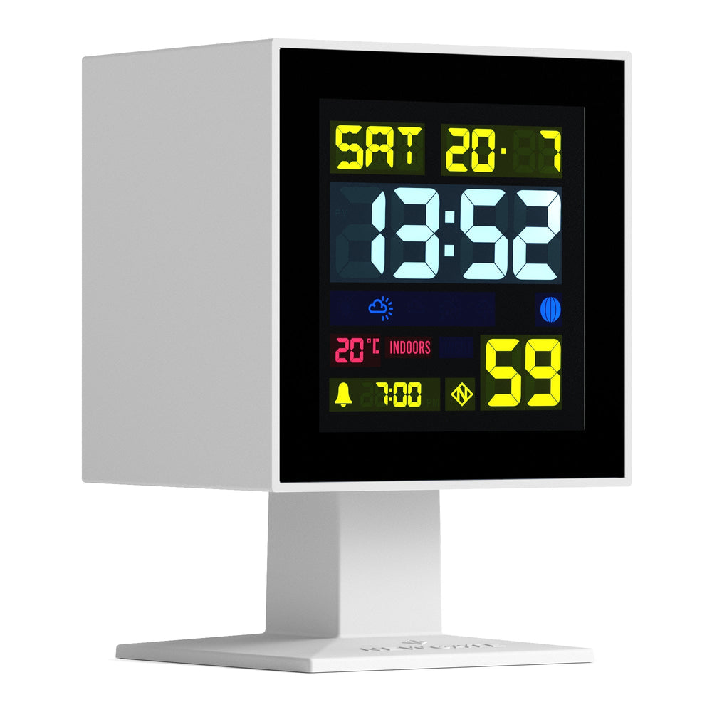 Newgate Monolith Digital LCD Square Alarm Clock White 14cm NGLCD/MONO2 2