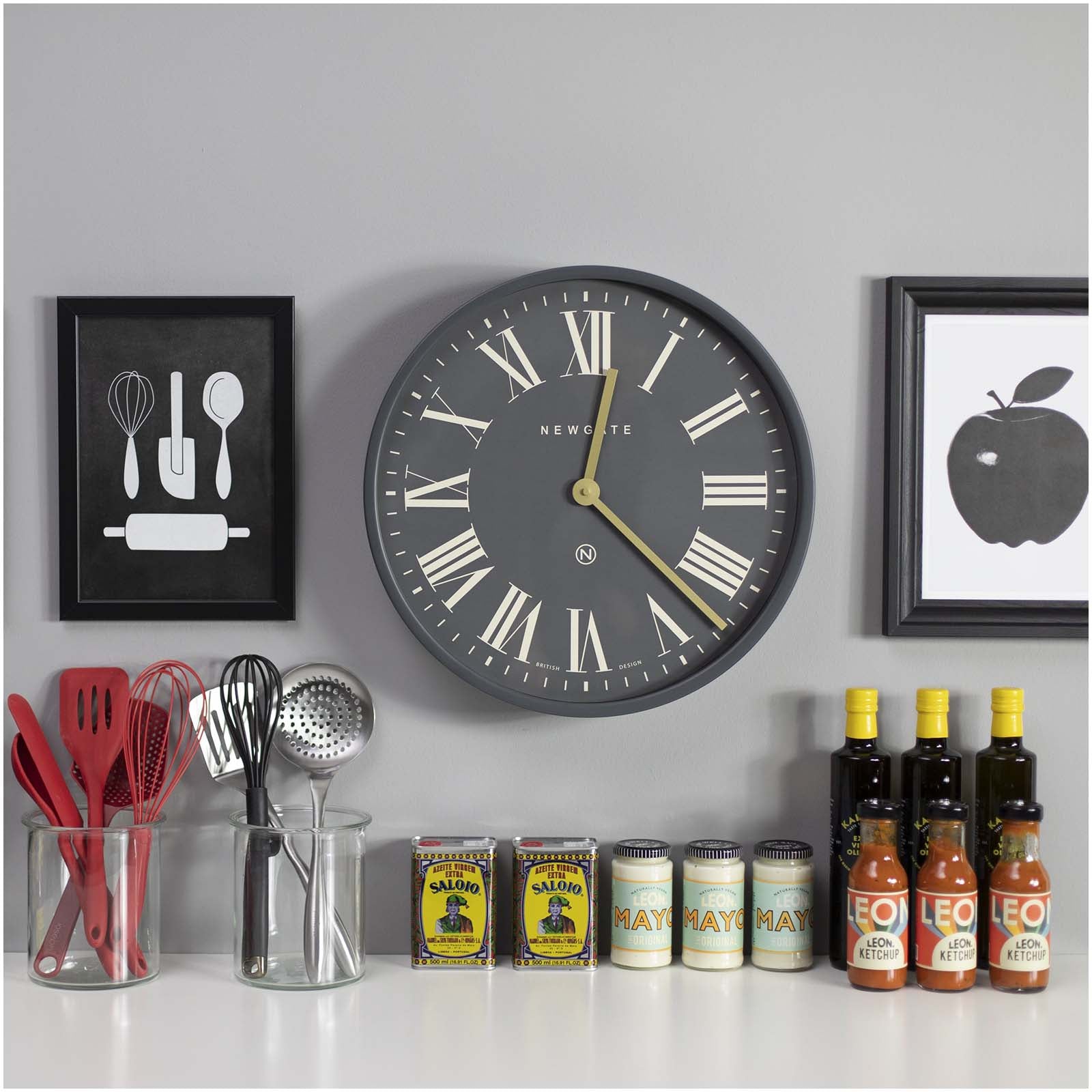 Buy Newgate Mr Butler Wall Clock Moonstone Grey Reverse Dial 45cm