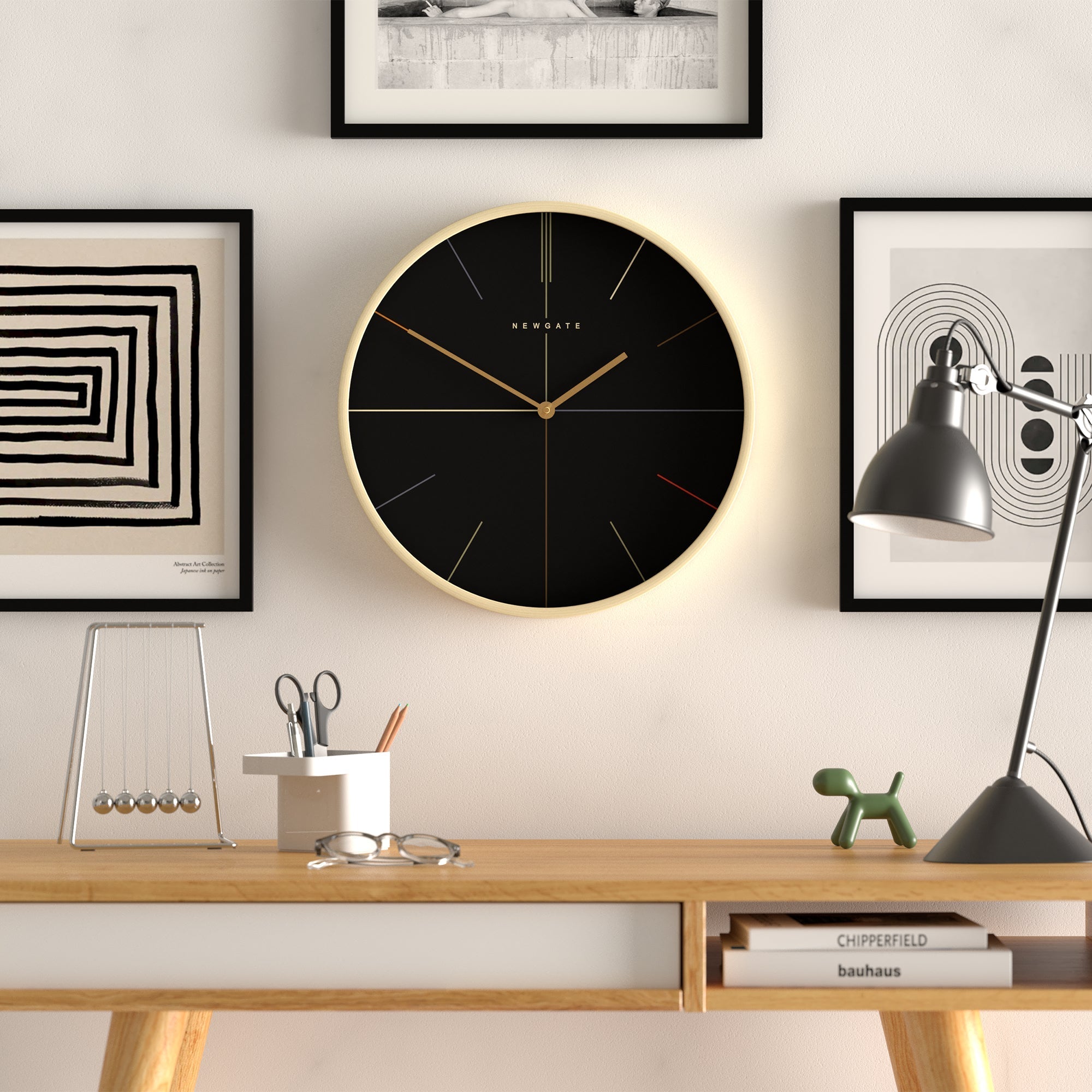 Newgate Mr Clarke Hockey Pale Wood Wall Clock Reverse Dial – Oh Clocks