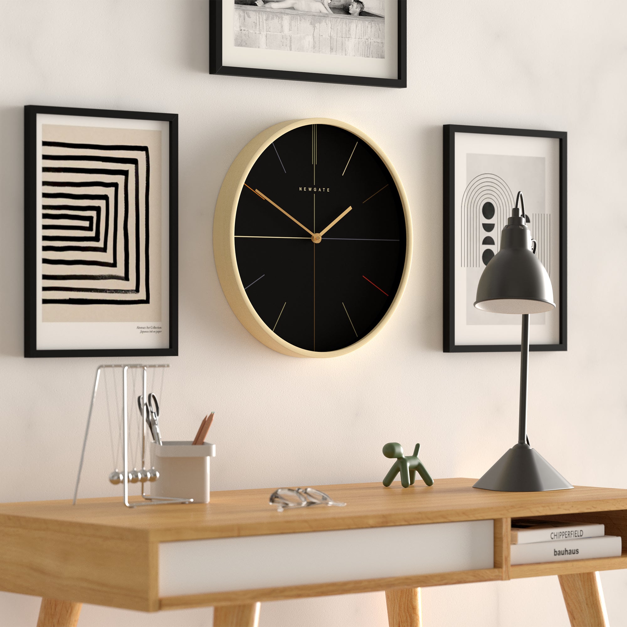 Newgate Mr Clarke Hockey Pale Wood Wall Clock Reverse Dial – Oh Clocks
