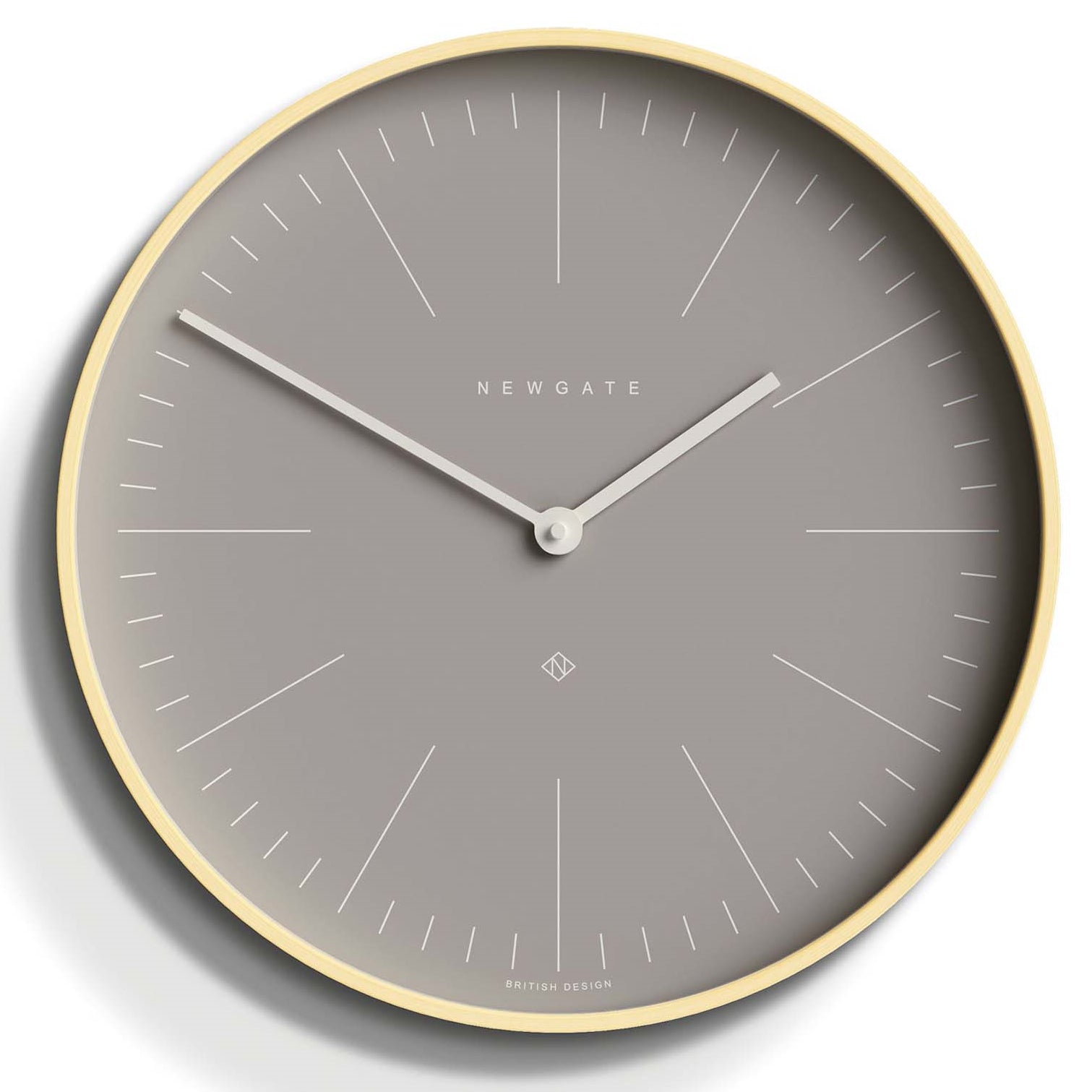 Newgate Mr Clarke Pale Wood Wall Clock Clay Grey Dial 41cm NGMRC147PLY40 1