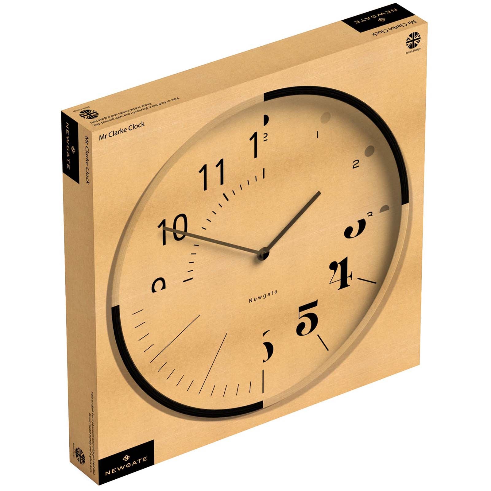 Buy Newgate Mr Clarke Pale Wood Wall Clock Clay Grey Dial 41cm