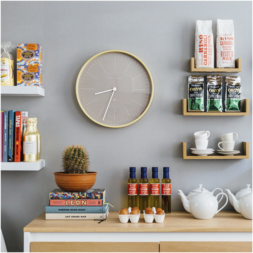 Buy Newgate Mr Clarke Pale Wood Wall Clock Clay Grey Dial 41cm