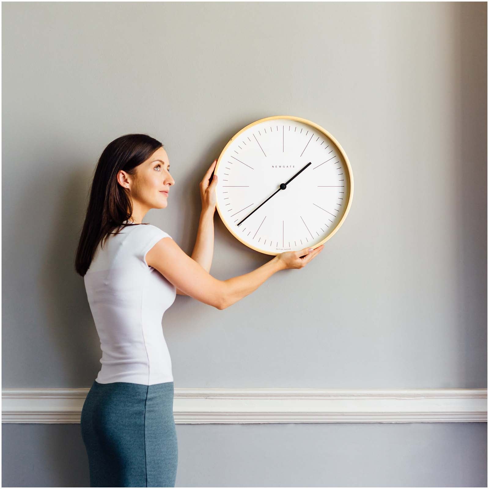 Buy Newgate Mr Clarke Pale Wood Wall Clock Marker Dial 40 41cm