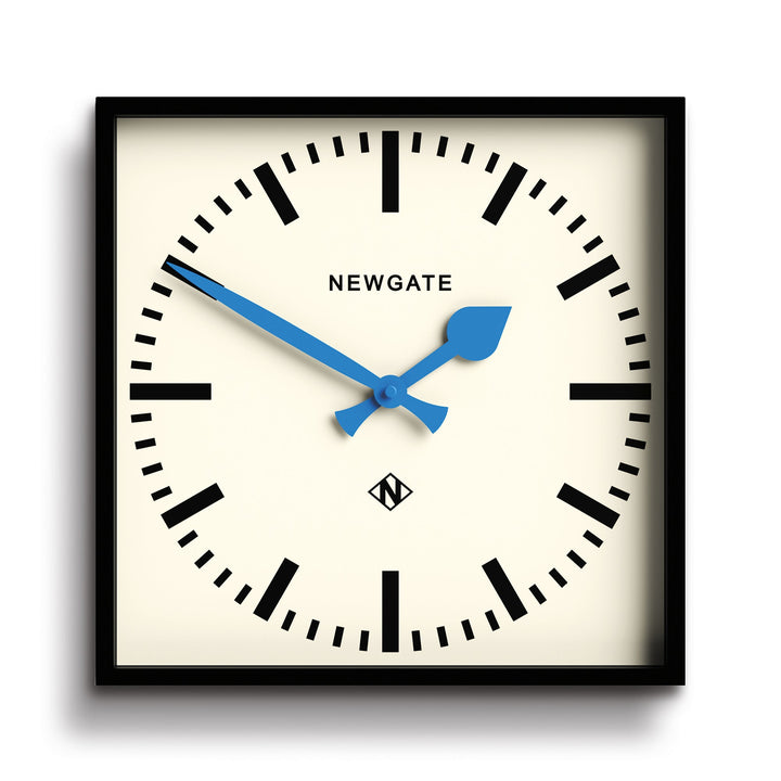 Newgate Number Five Square Station Wall Clock Blue Hands 34cm NGNUMFIV390KICE 1