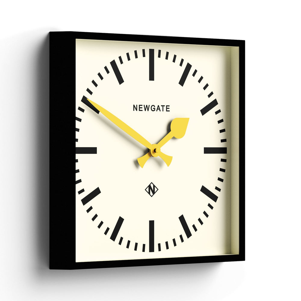 Newgate Number Five Square Station Wall Clock Yellow Hands 34cm NGNUMFIV390KCY 2