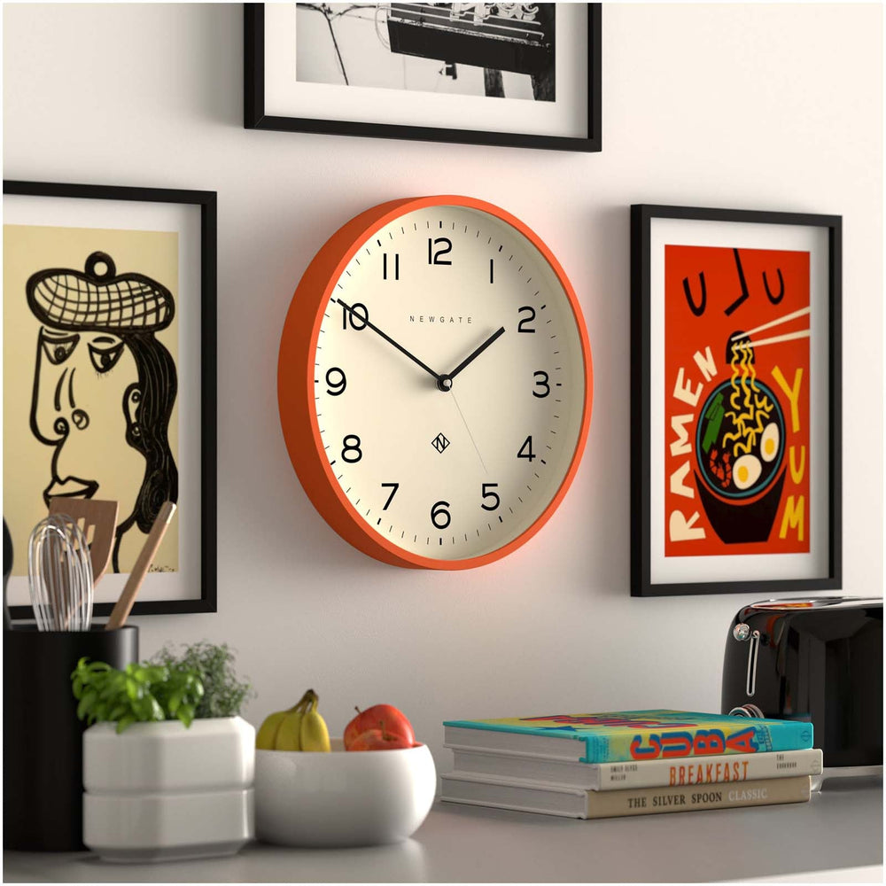 Newgate Number Three Echo Wall Clock Silicone Orange 38cm NGNUMTHR129PO 4