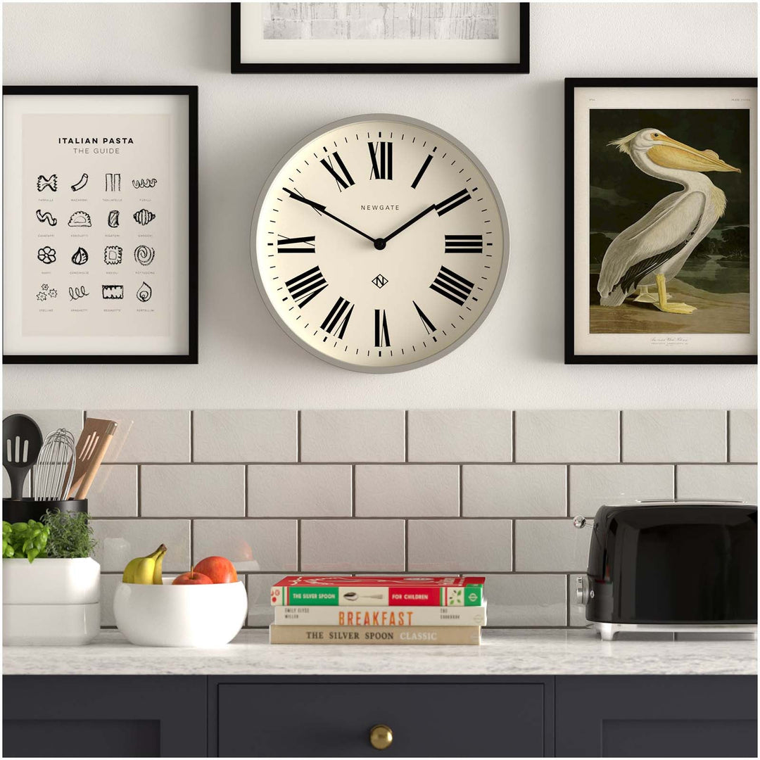 Newgate Number Three Italian Wall Clock Grey 38cm NGNUMTHR148PGY 3