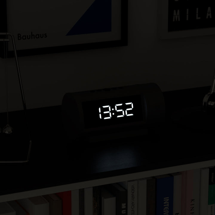 Newgate Pil Tubular LED Alarm Clock Black 18cm NGLED/PIL1 5