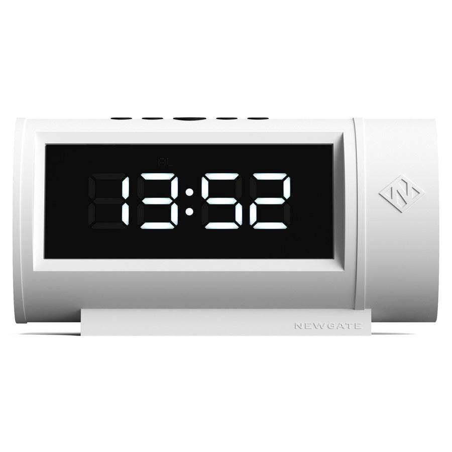 Newgate Pil Tubular LED Alarm Clock White 18cm NGLED/PIL2 1