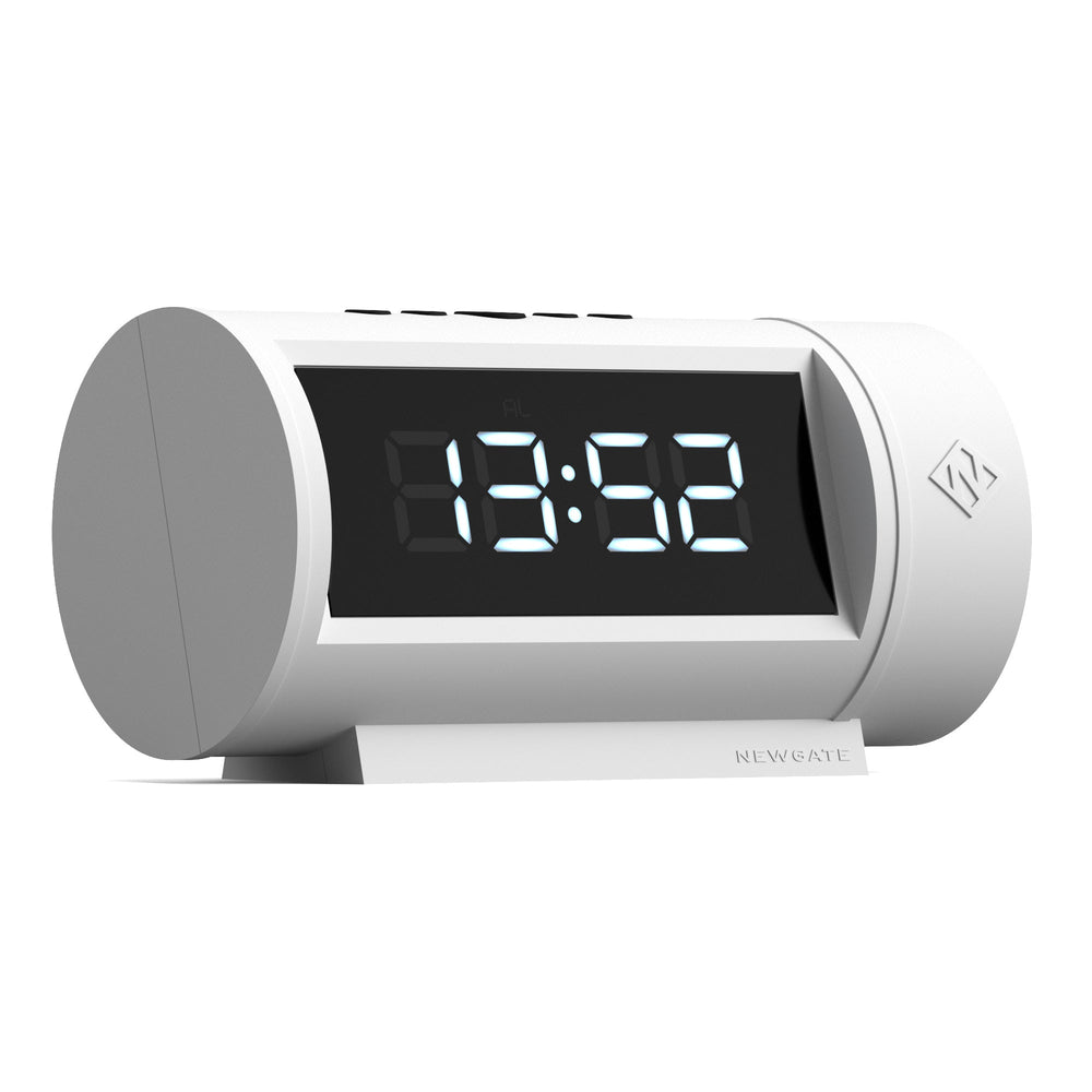 Newgate Pil Tubular LED Alarm Clock White 18cm NGLED/PIL2 2