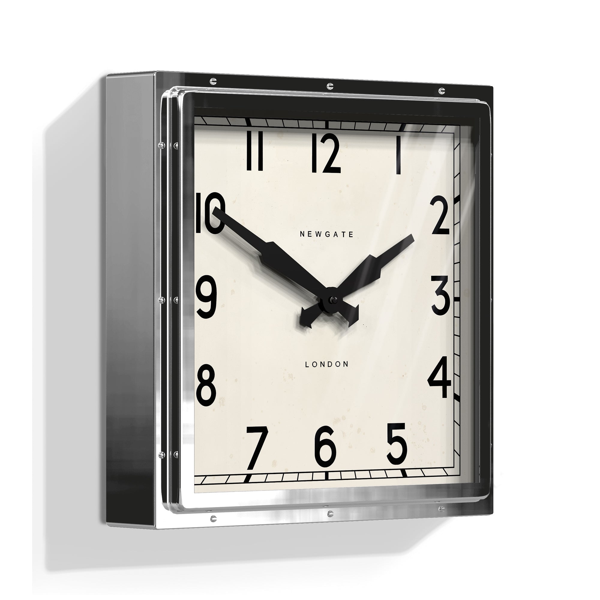 Buy Newgate Quad Square Stainless Steel Wall Clock 40cm
