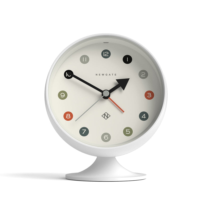 Newgate Spheric Alarm Clock Pebble White 14cm NGALM/SPH35PW 1