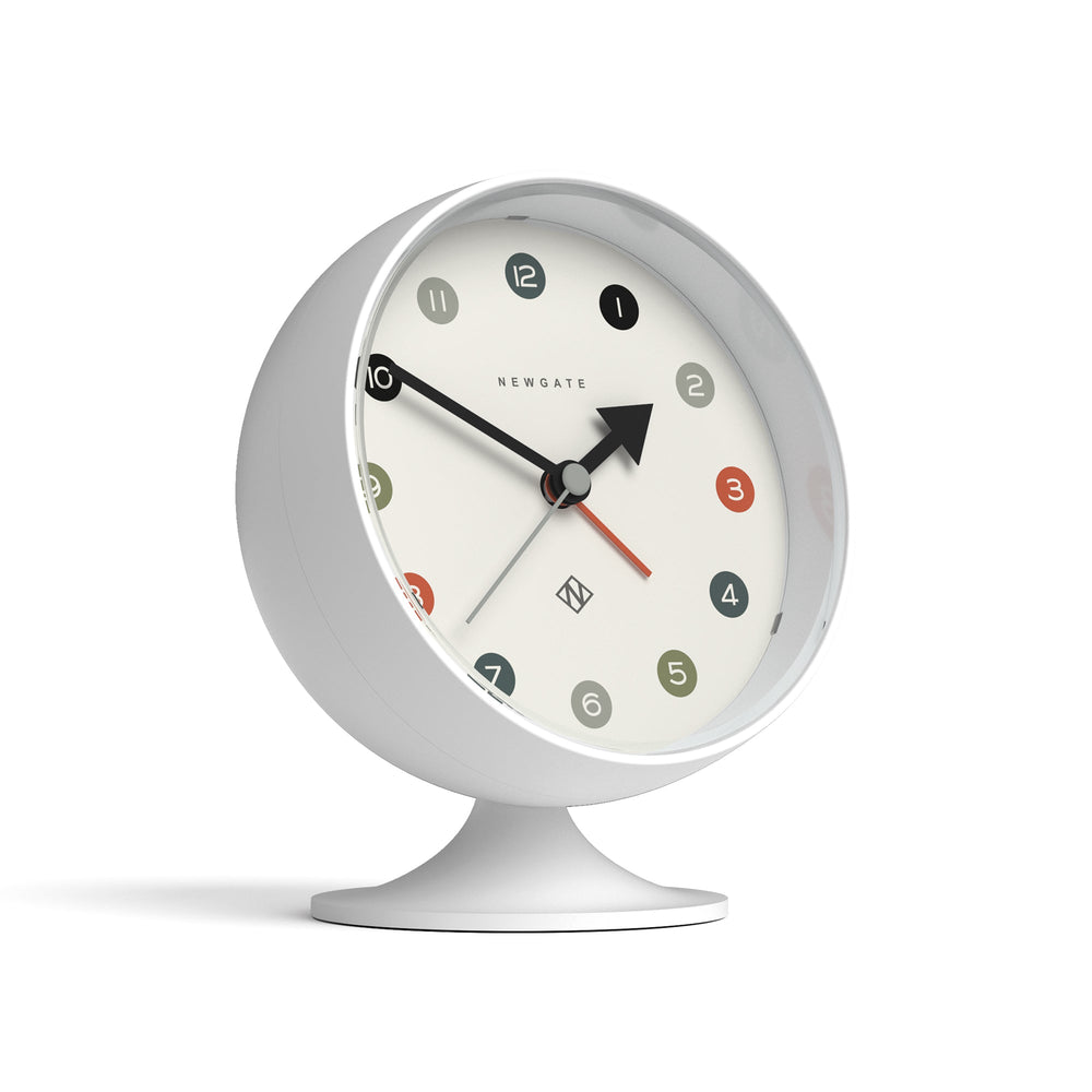 Newgate Spheric Alarm Clock Pebble White 14cm NGALM/SPH35PW 2