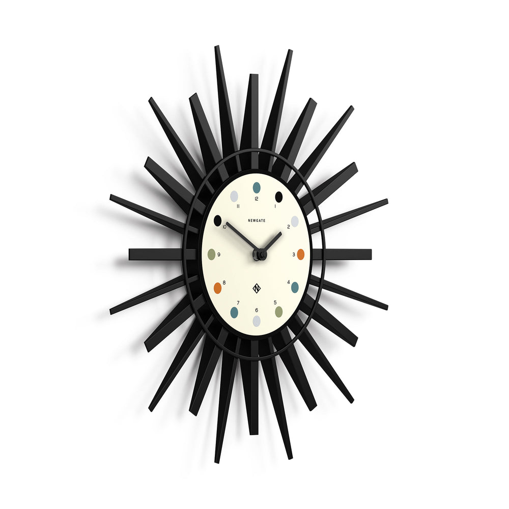 Newgate Stingray Black Sunburst Wall Clock White Dial 44cm NGSTING325K 2