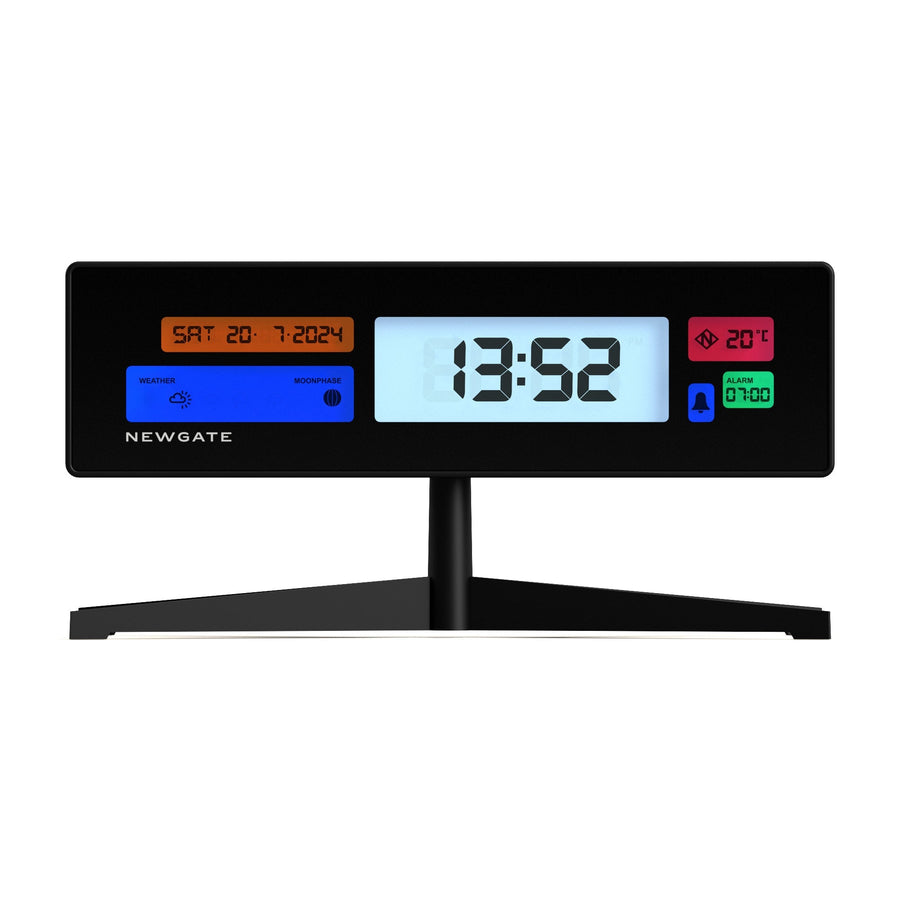 Newgate Supergenius Multifunction LCD Alarm Clock Black 20cm NGLCD/SUPER1 1