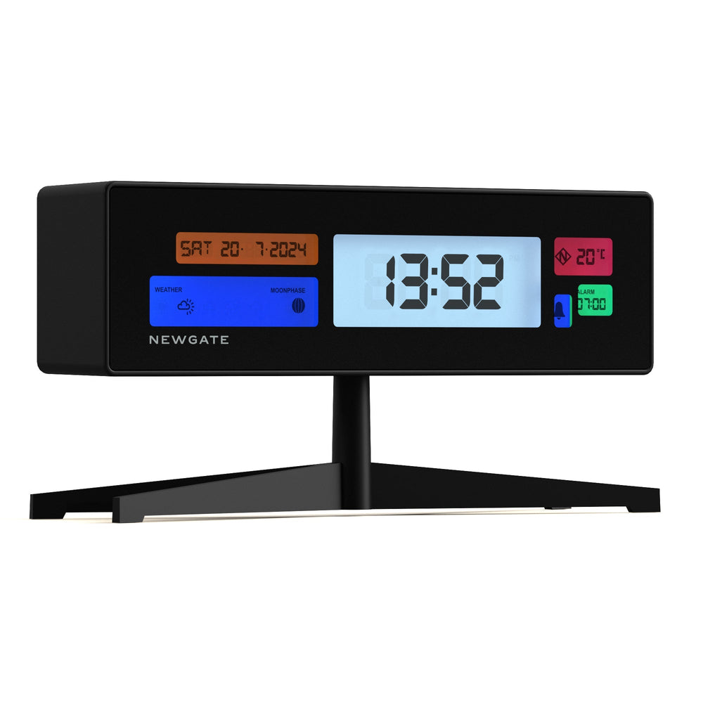 Newgate Supergenius Multifunction LCD Alarm Clock Black 20cm NGLCD/SUPER1 2