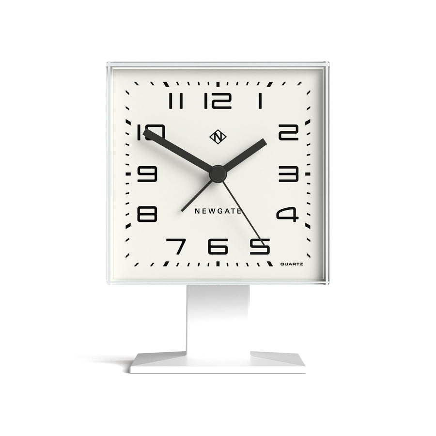 Newgate Victor Mid Century Retro Alarm Clock Pebble White 14cm NGALM/VIC67PW 1