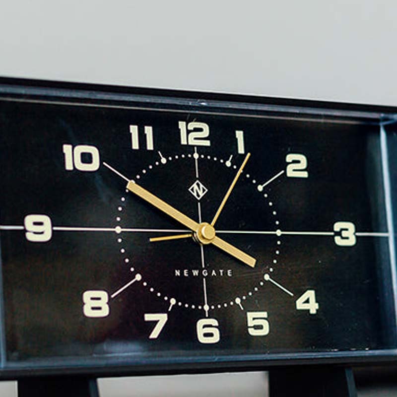 Buy Newgate Wideboy Alarm Clock Black Reverse Dial 21cm Online Oh Clocks