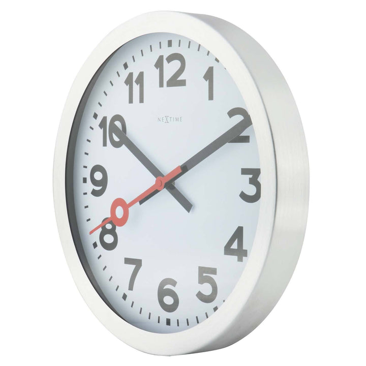 NeXtime Station Aluminium Wall Clock Arabic Angle1 35cm 573999AR 
