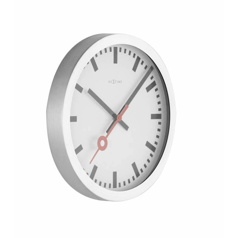 NeXtime Station Aluminium Wall Clock Index Angle1 35cm 573999ST