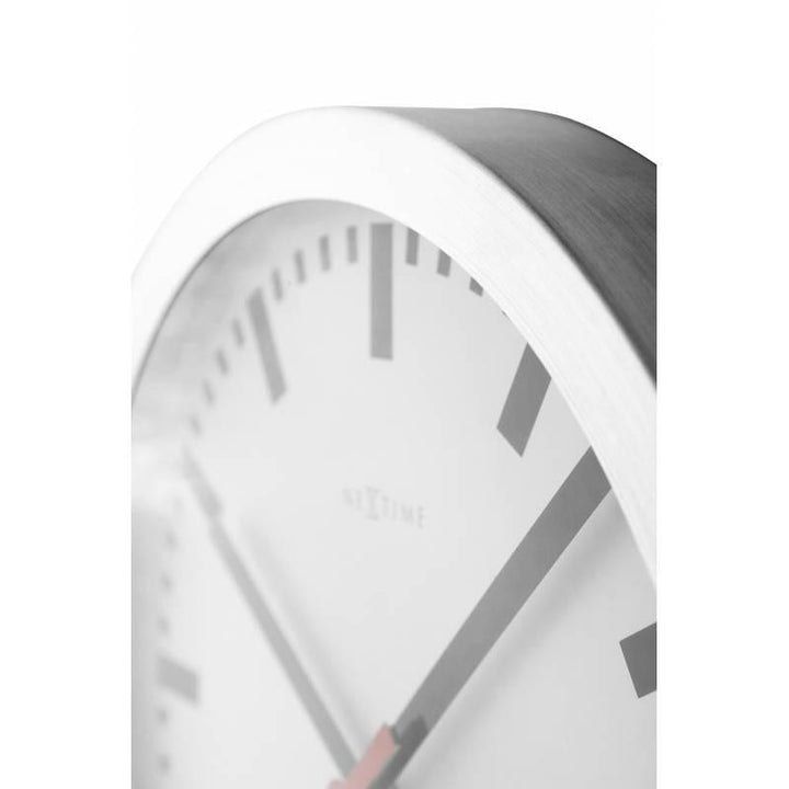 NeXtime Station Aluminium Wall Clock Index Zoom5 35cm 573999ST