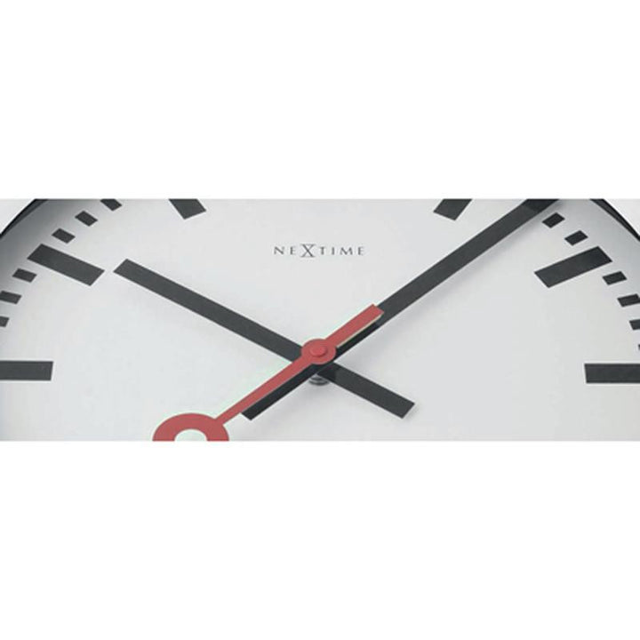 NeXtime Station Aluminium Wall Clock Index Zoom6 35cm 573999ST