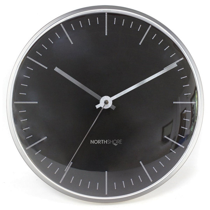 North Shore Cora Dome Style Wall Clock Black 30cm 64012 1