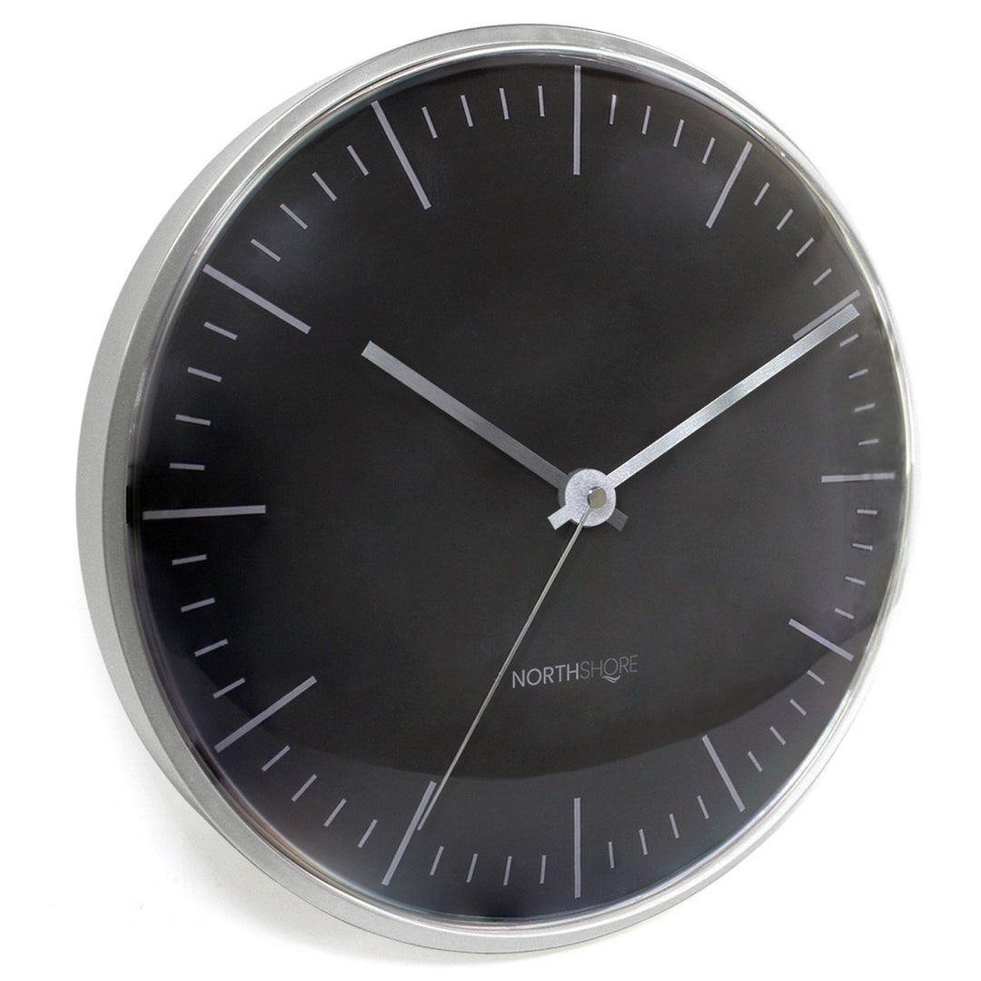 North Shore Cora Dome Style Wall Clock Black 30cm 64012 2