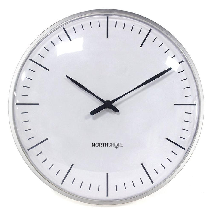 North Shore Cora Dome Style Wall Clock White 30cm 64013 1