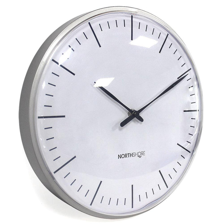 North Shore Cora Dome Style Wall Clock White 30cm 64013 2