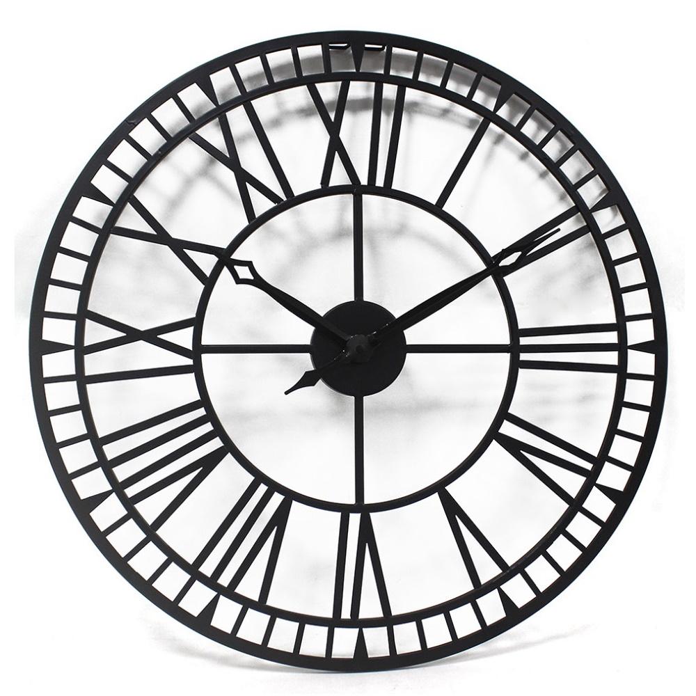 North Shore Dean Large Iron Wall Clock Black 61cm 64014 1