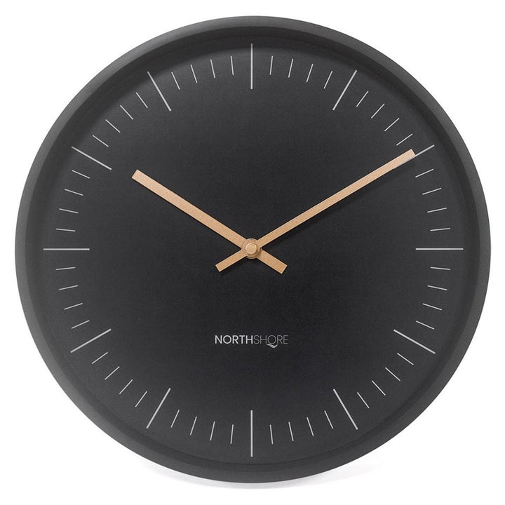 North Shore Leroy Modern Wall Clock Black 32cm 64003 1