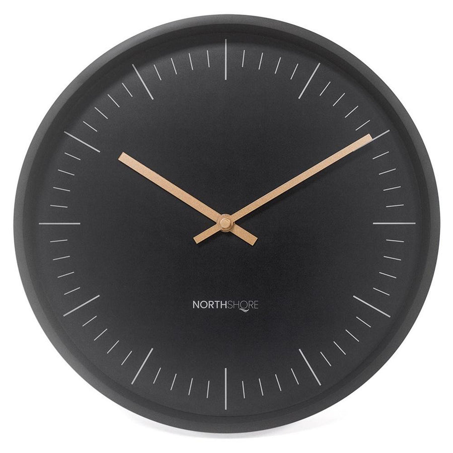 North Shore Leroy Modern Wall Clock Black 32cm 64003 1