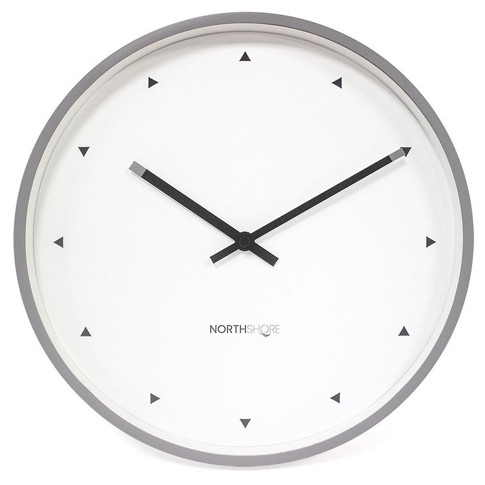 North Shore Leroy Modern Wall Clock Grey 32cm 64004 1