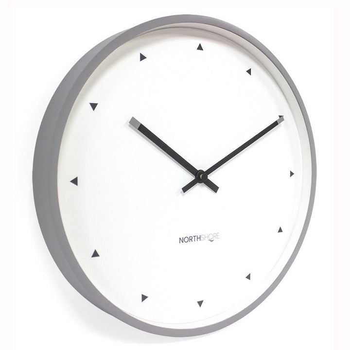North Shore Leroy Modern Wall Clock Grey 32cm 64004 2