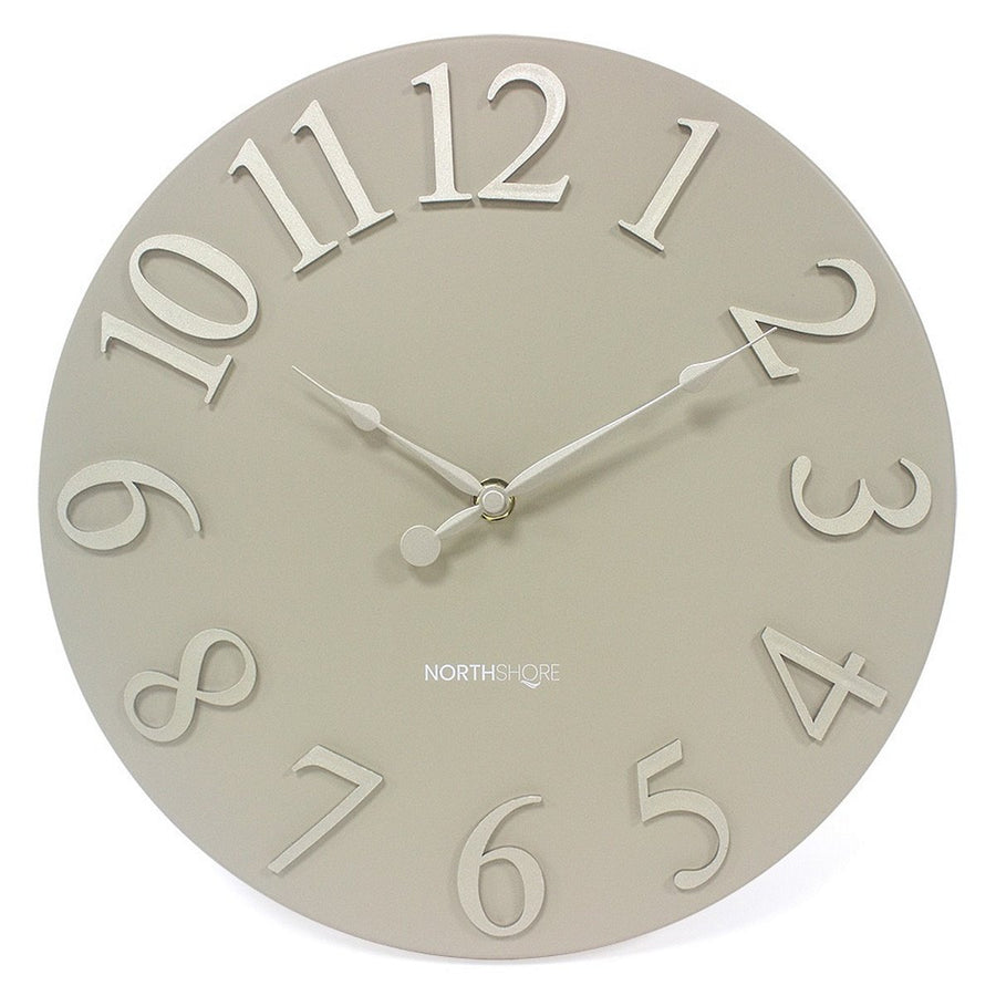 North Shore Mathilde Open Metal Wall Clock Sandstone 30cm 64009 1