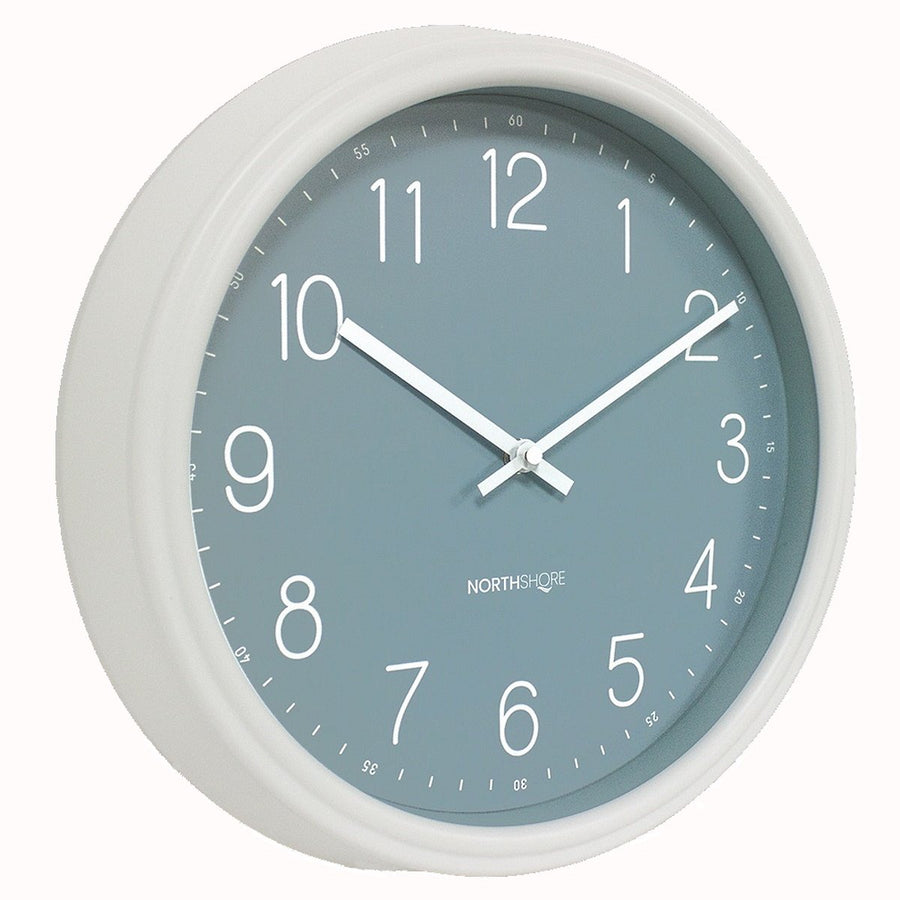 North Shore Mica Classic Wall Clock White Blue 35cm 64002 2