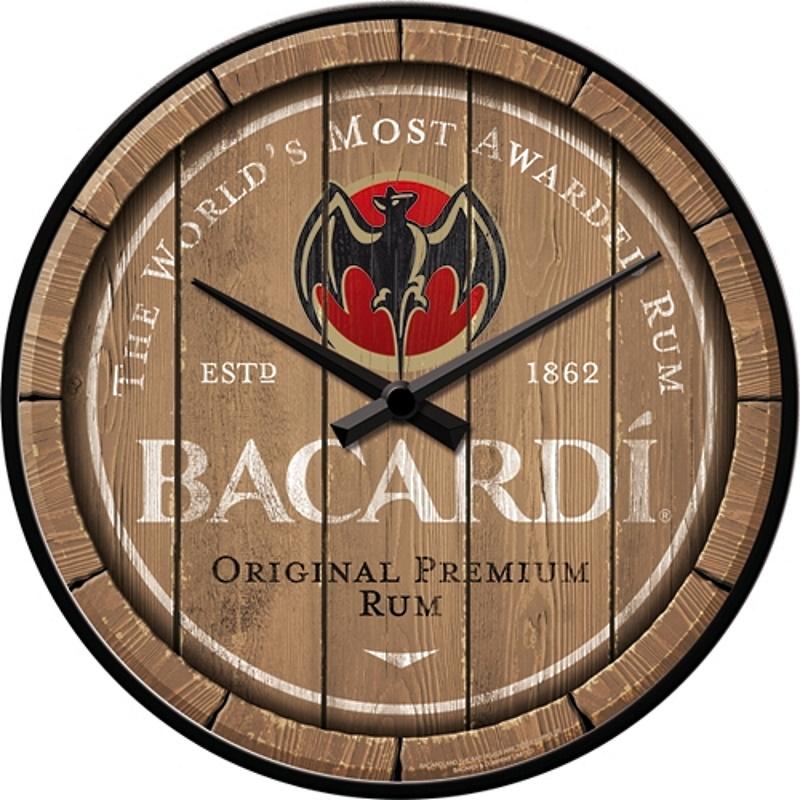 Nostalgic-Art Retro Vorratsdose Flach Bacardi-Wood Barrel Logo-Idea Regalo Per Fan Del Rum