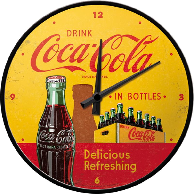 Nostalgic Art Coca Cola Wall Clock Yellow Red 30cm 5151069 1