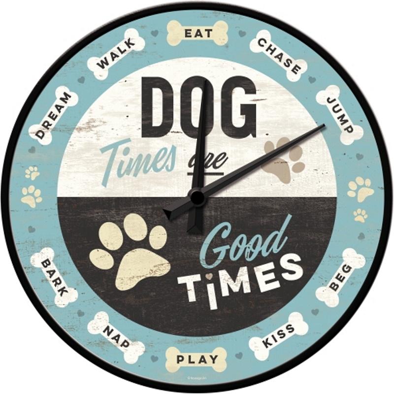 Nostalgic Art Dog Times Wall Clock 30cm 5151089 1