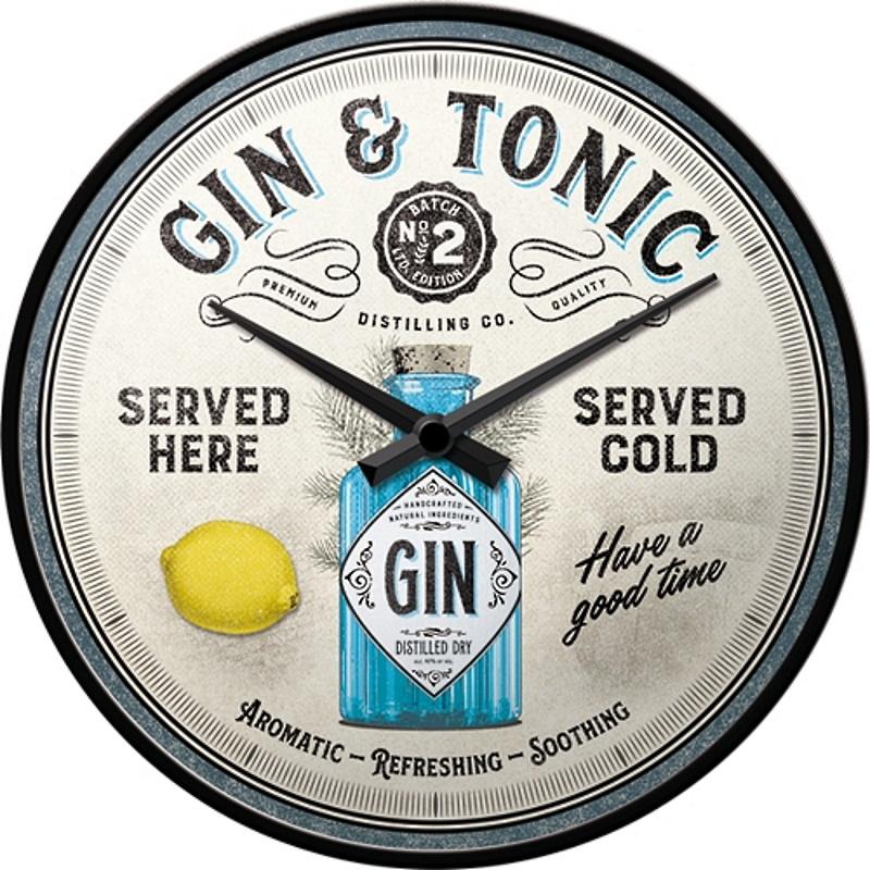 Nostalgic Art Gin Tonic Wall Clock 30cm 5151099 1